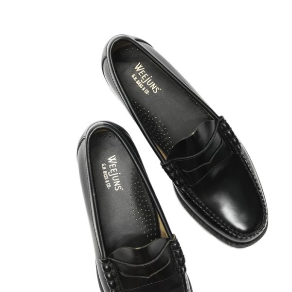 画像7: G.H.BASS(ジーエイチバス)LARSON Moc Penny Loafer(ラーソン:モックペニーローファー)"Leather Sole" / Black(ブラック) (7)