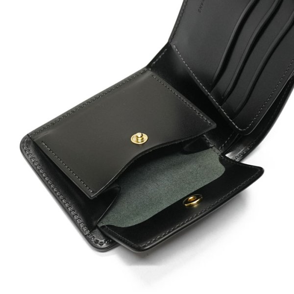 画像6: WILD SWANS(ワイルドスワンズ)GROUNDER(グラウンダー)2つ折りウォレット/ブラック"シェルコードバン"×ブラック"サドルプルアップ" (6)