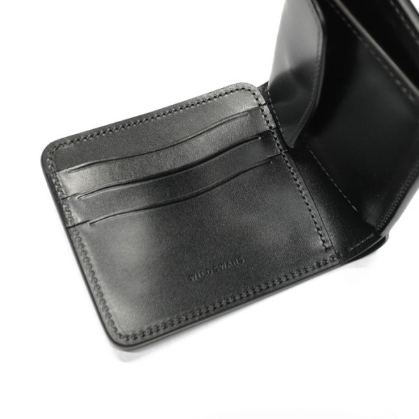 画像5: WILD SWANS(ワイルドスワンズ)GROUNDER(グラウンダー)2つ折りウォレット/ブラック"シェルコードバン"×ブラック"サドルプルアップ" (5)