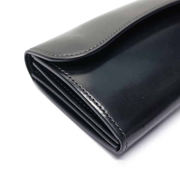 画像3: WILD SWANS(ワイルドスワンズ)WAVE(ウェイブ)ロングウォレット/ブラック"シェルコードバン"×ブラック"サドルプルアップ" (3)