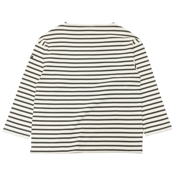 画像2: SAINT JAMES(セントジェームス)OUESSANT LOOSE(ウエッソン・ルーズ)"BORDER" / ECRU×TAUPE(エクリュ×トープ) (2)