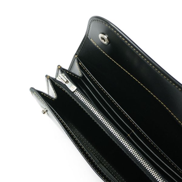 画像6: WILD SWANS(ワイルドスワンズ)WAVE(ウェイブ)ロングウォレット/グリーン"シェルコードバン"×ブラック"サドルプルアップ" (6)