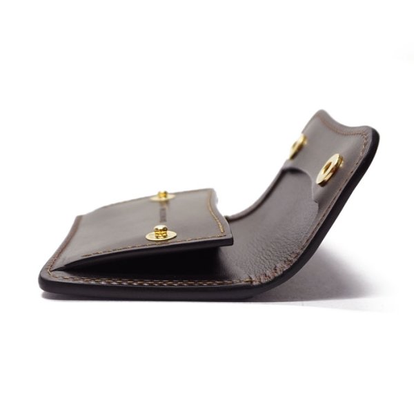 画像5: WILD SWANS(ワイルドスワンズ)Tongue(タング)マルチコインケース/#8ダークバーガンディ"シェルコードバン"×チョコ"サドルプルアップ" (5)