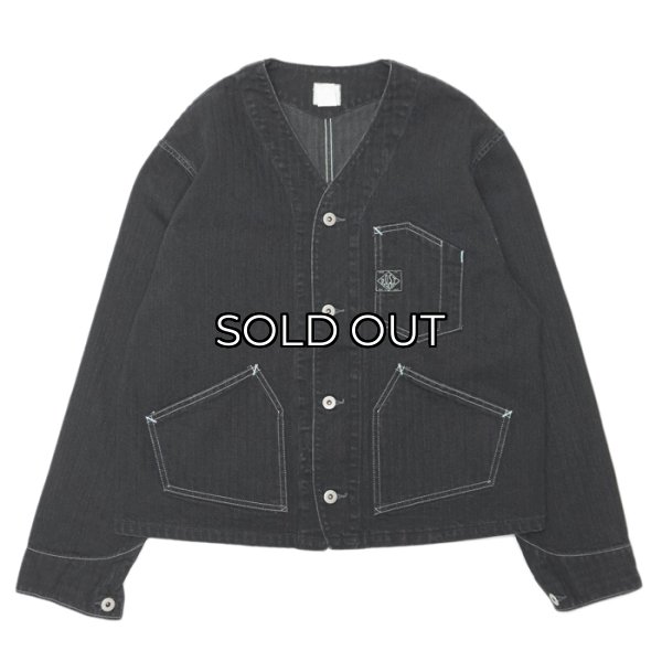 画像1:  Post O'Alls（ポストオーバーオールズ）Stoker's Jacket（ストーカージャケット）"Herringbone Denim" / Black（ブラック） (1)