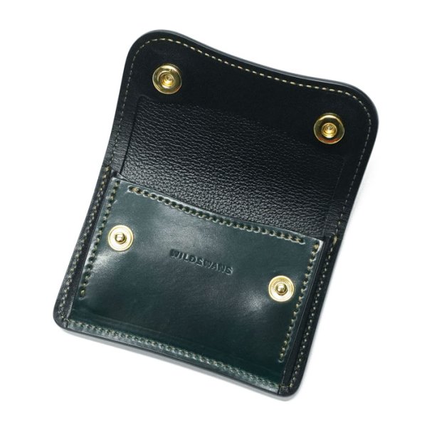 画像6: WILD SWANS（ワイルドスワンズ）TONGUE（タング）マルチコインケース/グリーン"シェルコードバン"×ブラック"サドルプルアップ" (6)