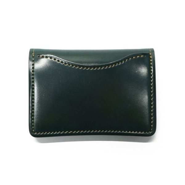 画像2: WILD SWANS（ワイルドスワンズ）TONGUE（タング）マルチコインケース/グリーン"シェルコードバン"×ブラック"サドルプルアップ" (2)