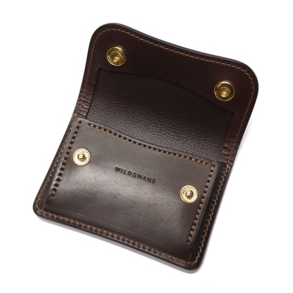 画像6: WILD SWANS(ワイルドスワンズ)Tongue(タング)マルチコインケース/#8ダークバーガンディ"シェルコードバン"×チョコ"サドルプルアップ" (6)