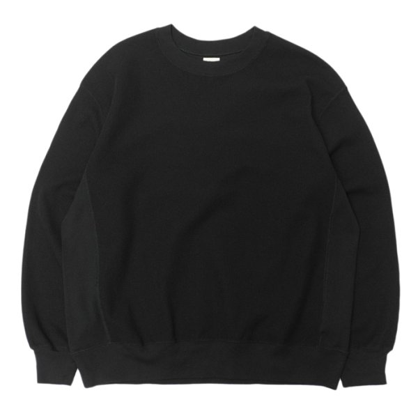 画像1: blurhms ROOTSTOCK（ブラームスルーツストック）Rough&Smooth Thermal Pullover（ラフ&スムースサーマルプルオーバー）/ Black（ブラック） (1)
