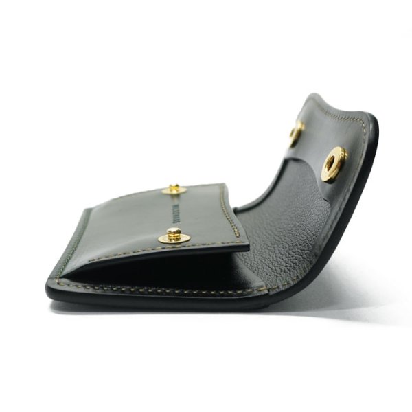 画像5: WILD SWANS（ワイルドスワンズ）TONGUE（タング）マルチコインケース/グリーン"シェルコードバン"×ブラック"サドルプルアップ" (5)