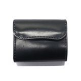 WILD SWANS（ワイルドスワンズ）ENO（イーノ）ミニ3つ折りウォレット/ブラック"シェルコードバン"×ブラック"サドルプルアップ"