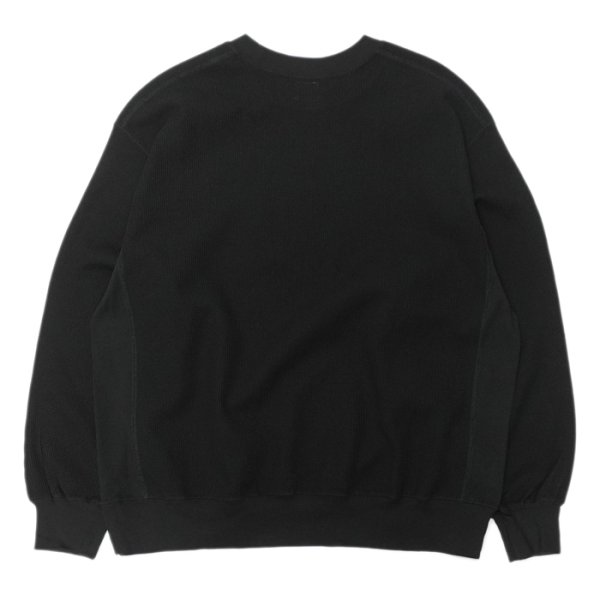 画像2: blurhms ROOTSTOCK（ブラームスルーツストック）Rough&Smooth Thermal Pullover（ラフ&スムースサーマルプルオーバー）/ Black（ブラック） (2)