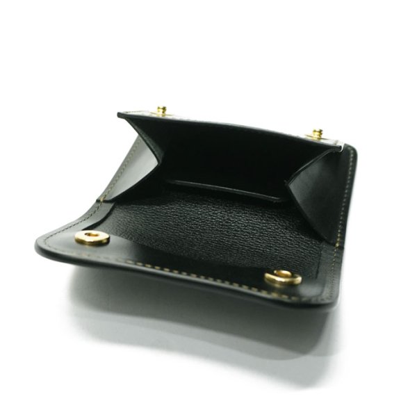 画像7: WILD SWANS（ワイルドスワンズ）TONGUE（タング）マルチコインケース/グリーン"シェルコードバン"×ブラック"サドルプルアップ" (7)