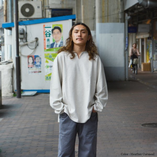 画像7: blurhms ROOTSTOCK（ブラームスルーツストック）Rough&Smooth Thermal Over-Neck L/S（ラフ&スムースサーマルオーバーネックシャツ ロングスリーブ）/ Heather Oatmeal（ヘザーオートミール） (7)