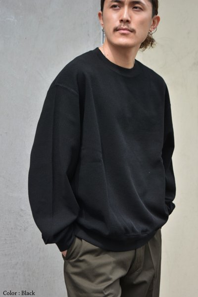 画像10: blurhms ROOTSTOCK（ブラームスルーツストック）Rough&Smooth Thermal Pullover（ラフ&スムースサーマルプルオーバー）/ Heather Charcoal（ヘザーチャコール） (10)