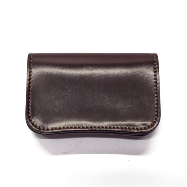 画像2: WILD SWANS(ワイルドスワンズ)GENERAL(ジェネラル)カードケース/#8ダークバーガンディ"シェルコードバン"×チョコ"サドルプルアップ" (2)