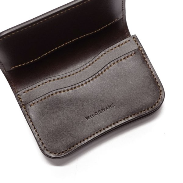 画像5: WILD SWANS(ワイルドスワンズ)GENERAL(ジェネラル)カードケース/#8ダークバーガンディ"シェルコードバン"×チョコ"サドルプルアップ" (5)