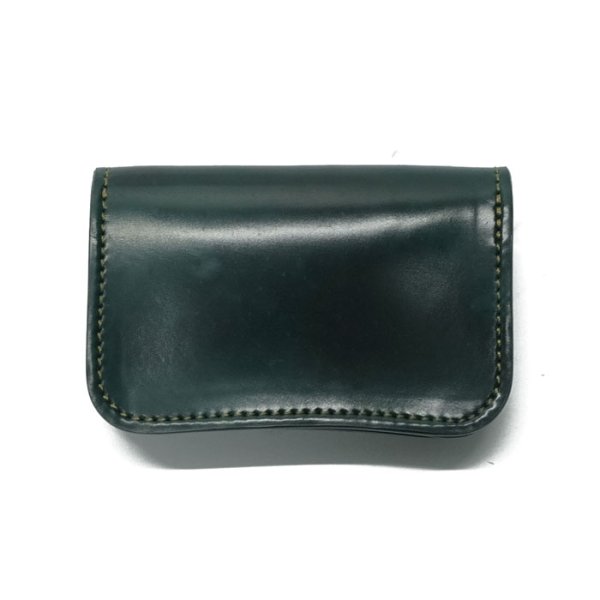 画像2: WILD SWANS(ワイルドスワンズ)GENERAL(ジェネラル)カードケース/グリーン"シェルコードバン"×ブラック"サドルプルアップ" (2)