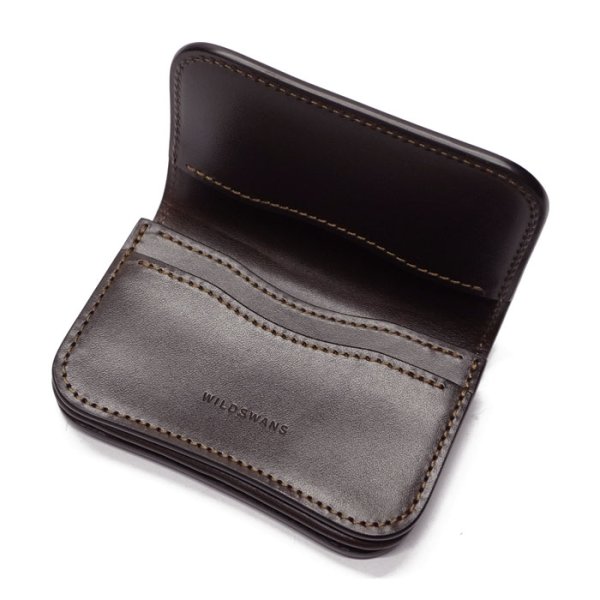 画像3: WILD SWANS(ワイルドスワンズ)GENERAL(ジェネラル)カードケース/#8ダークバーガンディ"シェルコードバン"×チョコ"サドルプルアップ" (3)