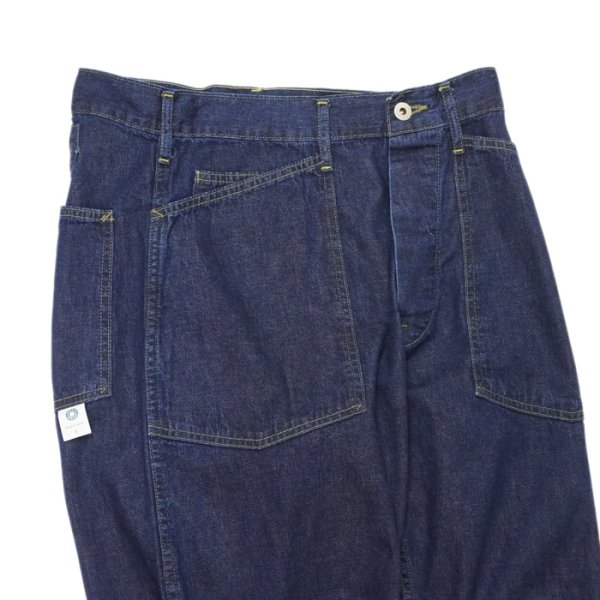 画像4: 【PointUp10%11/10迄】Post O'Alls（ポストオーバーオールズ）ARMY Pants（アーミーパンツ）"Blue Denim W/OD-Yellow Stitch" / Indigo（インディゴ）【裾上げ無料】 (4)