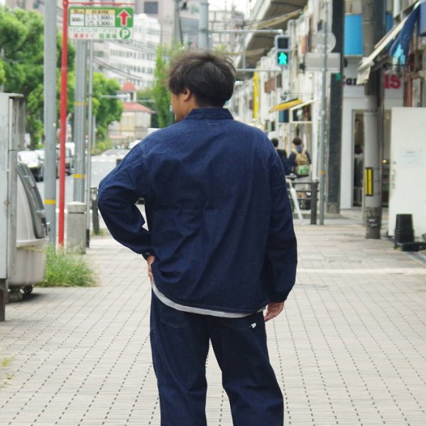 画像10: 【PointUp10%11/10迄】Post O'Alls(ポストオーバーオールズ)ARMY Shirt(アーミーシャツ)"Blue Denim W/OD-Yellow Stitch" / Indigo(インディゴ) (10)