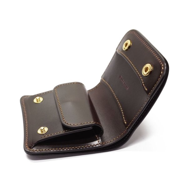 画像5: WILD SWANS(ワイルドスワンズ)CASA(カーサ)コンパクトウォレット/#8ダークバーガンディ"シェルコードバン"×Choco(チョコ)"サドルプルアップ" (5)