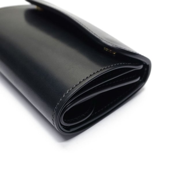 画像3: WILD SWANS(ワイルドスワンズ)BYRNE(バーン)3つ折りウォレット/ブラック"シェルコードバン"×ブラック"サドルプルアップ" (3)