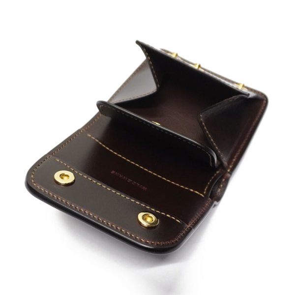 画像6: WILD SWANS(ワイルドスワンズ)CASA(カーサ)コンパクトウォレット/#8ダークバーガンディ"シェルコードバン"×Choco(チョコ)"サドルプルアップ" (6)