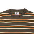 画像3: BARBARIAN（バーバリアン）Heavy Weight Crew Neck Shirt（ヘビーウェイト クルーネックシャツ） "Nine 5crs Stripes Repeat” / Moss×Bottle×Ivory×B,Orange（モスグリーン×ボトルグリーン×トープ×オレンジ） (3)