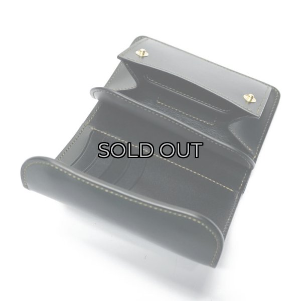 画像6: WILD SWANS(ワイルドスワンズ)BYRNE(バーン)3つ折りウォレット/Green(グリーン)"シェルコードバン"×Black(ブラック)"サドルプルアップ" (6)