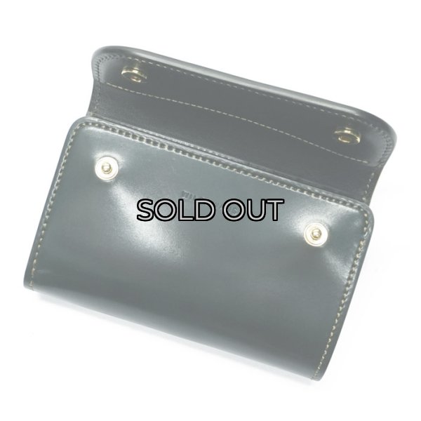 画像4: WILD SWANS(ワイルドスワンズ)BYRNE(バーン)3つ折りウォレット/Green(グリーン)"シェルコードバン"×Black(ブラック)"サドルプルアップ" (4)