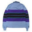 画像2: BARBARIAN（バーバリアン）Heavy Weight Denim Rugby Collar Shirt（ヘビーウェイト デニムラグビーカラーシャツ） ”Bold Mountaineer” / Columbia×Purple×Teal×Black With Dark Denim Collar（コロンビア×パープル×ティール×ブラック+ダークデニムカラー） (2)