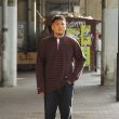 画像7: BARBARIAN（バーバリアン）Heavy Weight Henley Neck Denim Collar Shirt（ヘビーウェイト ヘンリーネックデニムカラーシャツ） ”Basque Stripe” / Brown×Navy+Dark Denim Collar（ブラウン×ネイビー+ダークデニムカラー） (7)