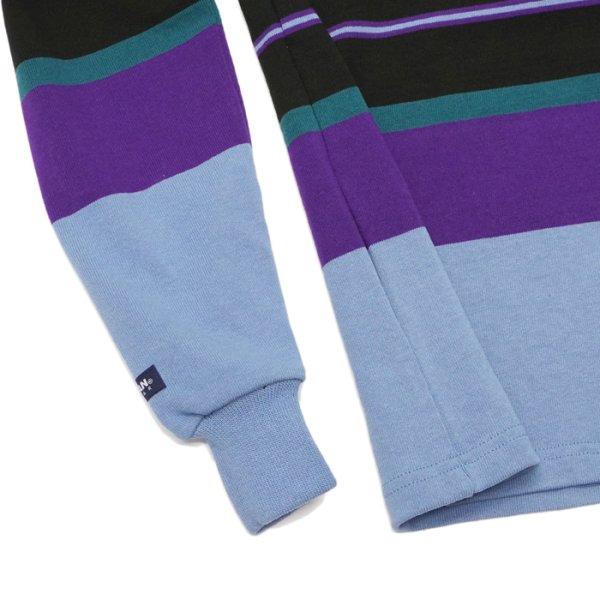 画像5: BARBARIAN(バーバリアン)Heavy Weight Denim Rugby Collar Shirt(ヘビーウェイト デニムラグビーカラーシャツ) ”Bold Mountaineer” / Columbia×Purple×Teal×Black With Dark Denim Collar(コロンビア×パープル×ティール×ブラック+ダークデニムカラー) (5)