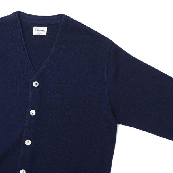 画像4: Yonetomi NEW BASIC(ヨネトミニューベーシック)AMERICAN WOOL&COTTON KNIT CARDIGAN(アメリカンウール&コットンニットカーディガン)/ Navy(ネイビー) (4)