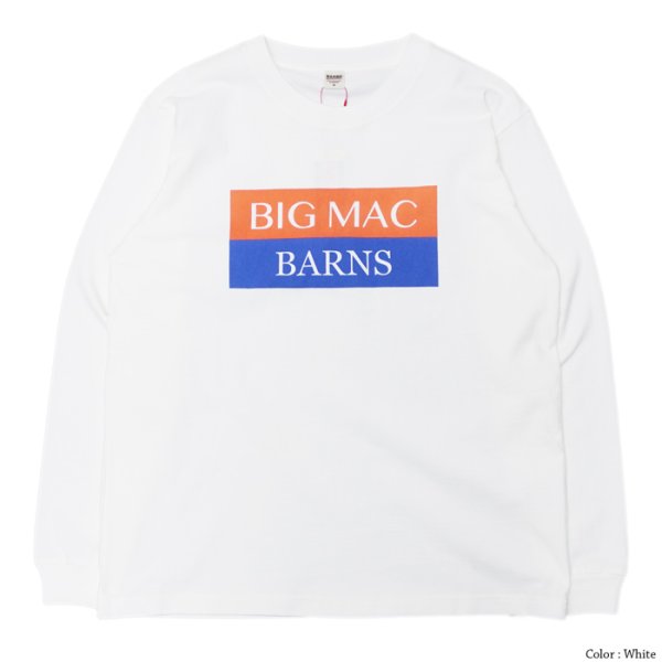 画像1: ＜30%OFF＞BARNS OUTFITTERS (バーンズアウトフィッターズ) 16/-BARNS OUTFITTERS×BIGMAC L/S T-Shirt (バーンズアウトフィッターズ×ビックマック・ロングスリーブTシャツ)"Pigment Dye" / White(ホワイト) (1)