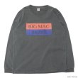画像3: BARNS OUTFITTERS (バーンズアウトフィッターズ) 16/-BARNS OUTFITTERS×BIGMAC L/S T-Shirt (バーンズアウトフィッターズ×ビックマック・ロングスリーブTシャツ)"Pigment Dye" / White(ホワイト)・Charcoal（チャコール） (3)