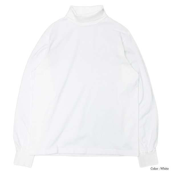 画像2: Yonetomi NEW BASIC(ヨネトミニューベーシック)GARMENT DYED T-SHIRT TURTLE NECK(ガーメントダイドTシャツ・タートルネック)/Black(ブラック)・White(ホワイト) (2)