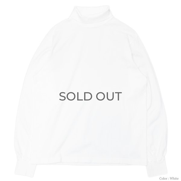 画像2: Yonetomi NEW BASIC（ヨネトミニューベーシック）GARMENT DYED T-SHIRT TURTLE NECK（ガーメントダイドTシャツ・タートルネック）/ Black（ブラック）・White（ホワイト） (2)