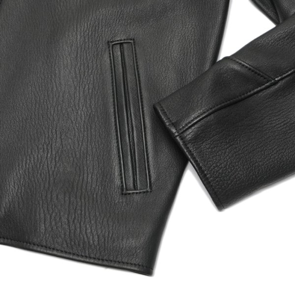 画像6: 【PointUp10%11/10迄】Y'2 LEATHER(ワイツーレザー)SHEEP SKIN SPORTS JACKET(シープスキンスポーツジャケット)"SHEEP SKIN"/Black(ブラック) (6)