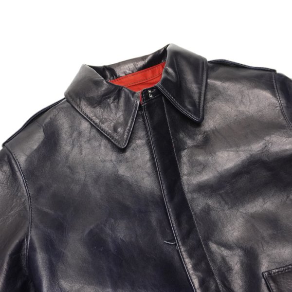 画像3: 【PointUp10%11/10迄】Y'2 LEATHER(ワイツーレザー)INDIGO HORSE Type A-2(インディゴホース・タイプA-2)/Indigo(インディゴ) (3)