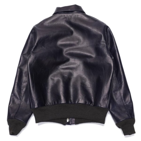 画像2: 【PointUp10%11/10迄】Y'2 LEATHER(ワイツーレザー)INDIGO HORSE Type A-2(インディゴホース・タイプA-2)/Indigo(インディゴ) (2)