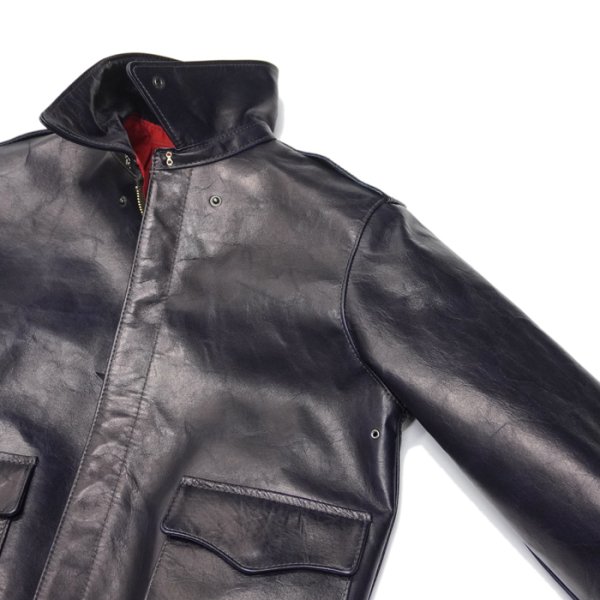 画像4: 【PointUp10%11/10迄】Y'2 LEATHER(ワイツーレザー)INDIGO HORSE Type A-2(インディゴホース・タイプA-2)/Indigo(インディゴ) (4)