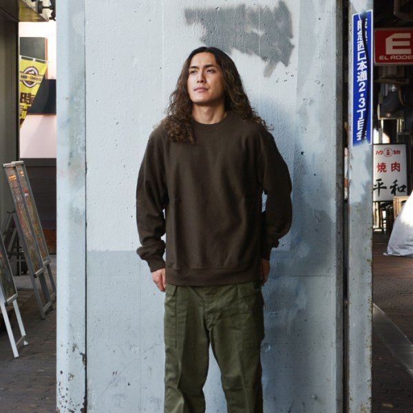画像7: blurhms ROOTSTOCK（ブラームスルーツストック）Soft&Hard Sweat Crew Neck Pullover（ソフト&ハードスウェットクルーネックプルオーバー）/ Khaki Brown（カーキブラウン） (7)