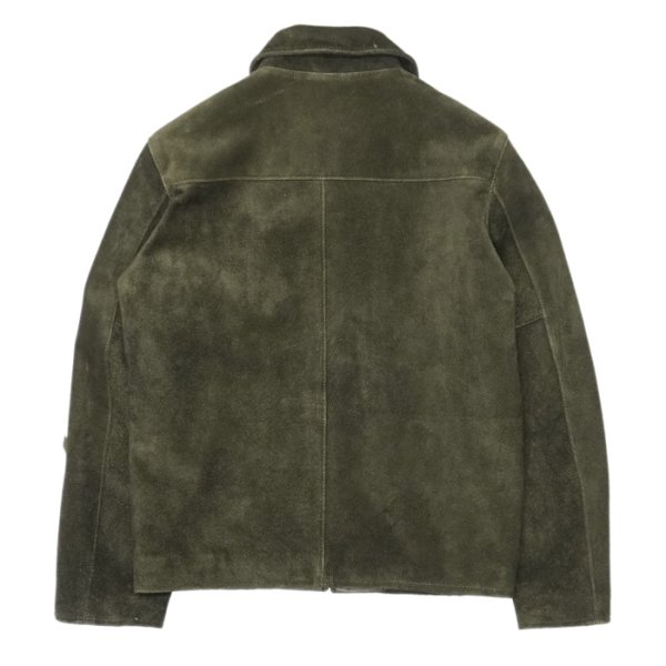画像2: 【PointUp10%11/10迄】Y'2 LEATHER(ワイツーレザー)STEER SUEDE SINGLE RIDERS(ステアスエードシングルライダース)"STEER SUEDE"/Olive(オリーブ) (2)