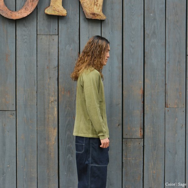 画像12: Good On（グッドオン）Long Sleeve Knit （ロングスリーブニット）"Rib Knit Pigment Dye" / Ajisai（アジサイ）・Sage（セージ） (12)