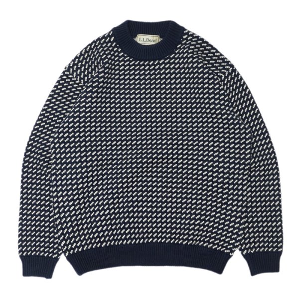 画像1: L.L.Bean Japan Edition（エルエルビーン ジャパンエディション）Men's Wayne Sweater Bard's-Eye（メンズ ウェインセーターバーズアイ） / Navy×Natural（ネイビー×ナチュラル） (1)