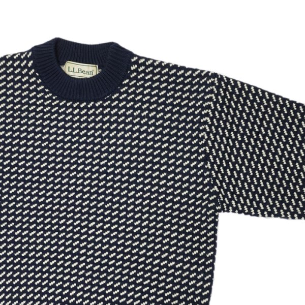画像4: L.L.Bean Japan Edition（エルエルビーン ジャパンエディション）Men's Wayne Sweater Bard's-Eye（メンズ ウェインセーターバーズアイ） / Navy×Natural（ネイビー×ナチュラル） (4)