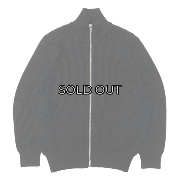 画像1: Yonetomi NEW BASIC（ヨネトミニューベーシック）EX Fine Wool Rib Knit Blouson（エクストラファインウールリブニットブルゾン）/ Black（ブラック） (1)