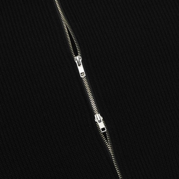 画像8: Yonetomi NEW BASIC（ヨネトミニューベーシック）EX Fine Wool Rib Knit Blouson（エクストラファインウールリブニットブルゾン）/ Black（ブラック） (8)