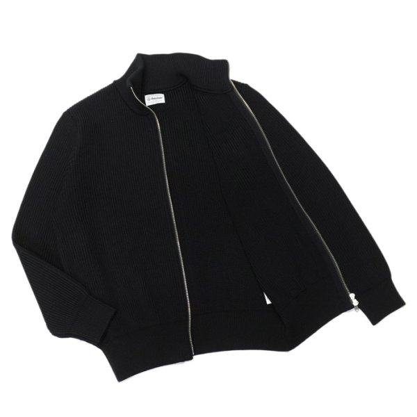 画像3: Yonetomi NEW BASIC（ヨネトミニューベーシック）EX Fine Wool Rib Knit Blouson（エクストラファインウールリブニットブルゾン）/ Black（ブラック） (3)